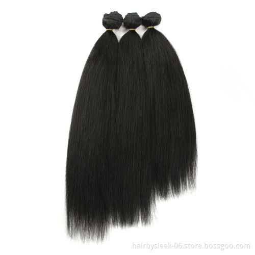 18" 20" 22" 4PCS 245g Yaki Straight Hair Bundles Synthetic Weave Hair With Lace Closure Synthetic Hair Extension For Black Women